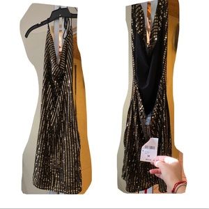 Mini Open Back Gold Dress